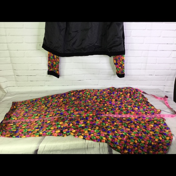 VTG Jeweled All Over Print Blazer Jacket Skirt Set - Picture 5 of 8